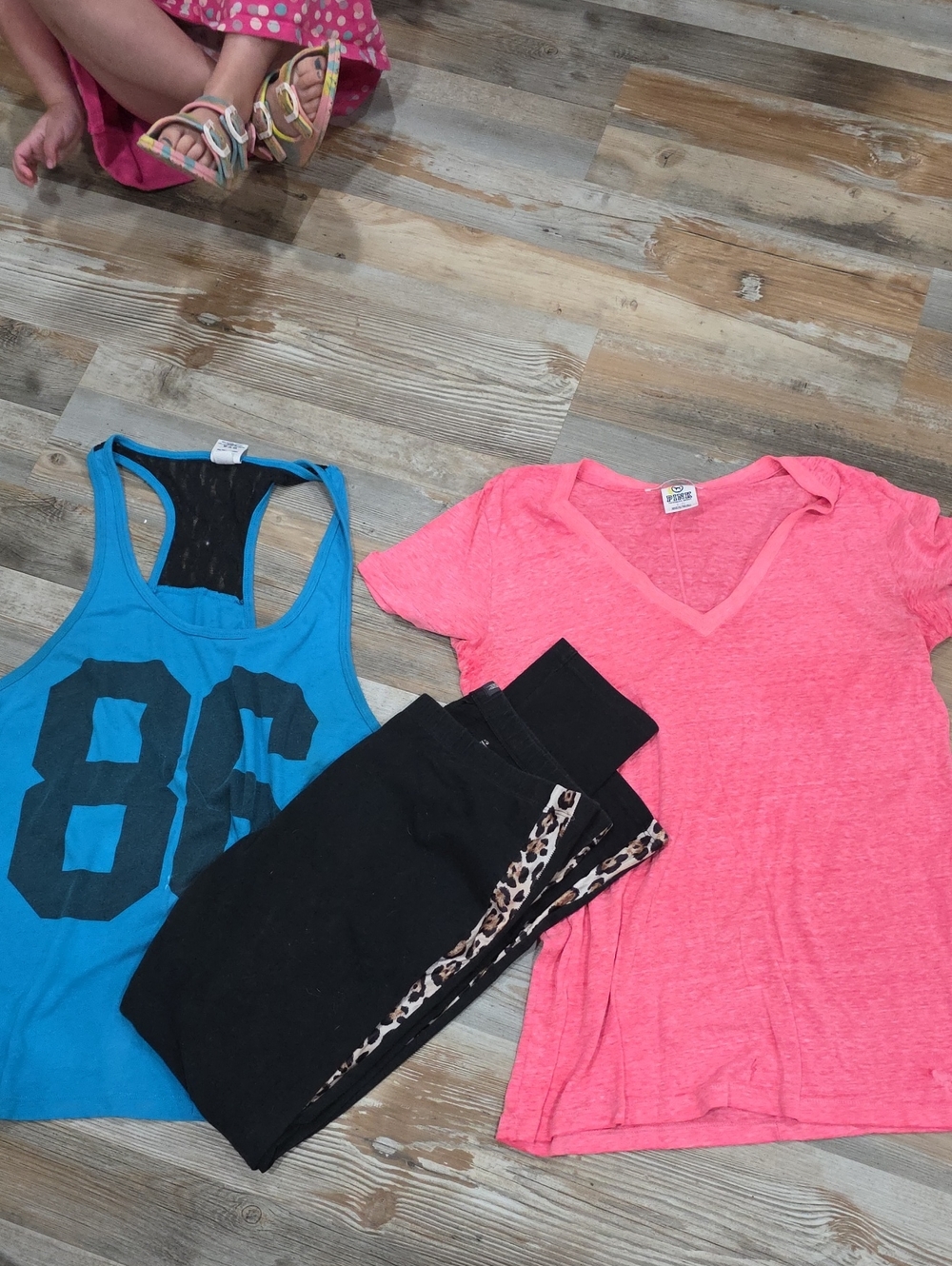 PINK Victoria's Secret Neon Pink V-Neck Women's Tee